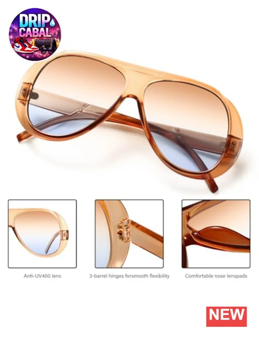 Retro Oversized Square Aviator Sunglasses for Women UV400 Polarized Driving